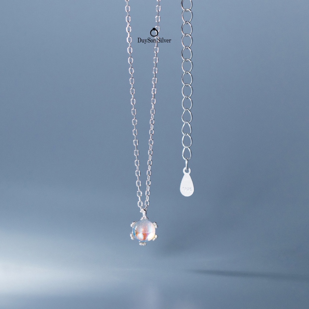 Dây chuyền bạc nữ đá Moonstone hợp phong thủy không kị mệnh, vòng cổ nữ bạc 925 cao cấp DUYSON SILVER [DCKX17]