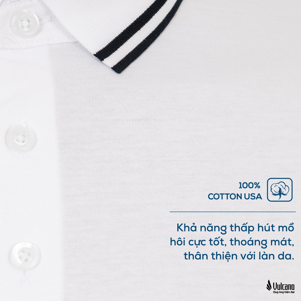 Áo thun Polo nam VULCANO in họa tiết vải Cotton Mỹ xuất xịn chuẩn form, sang trọng, thanh lịch 1001 | BigBuy360 - bigbuy360.vn