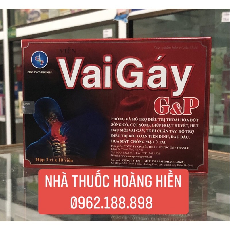 [Hàng công ty] Vai gáy gp - Vai Gáy G&P - Hỗ trợ giảm thoái hoá cột sống cổ, thắt lưng, giảm đau vai gáy