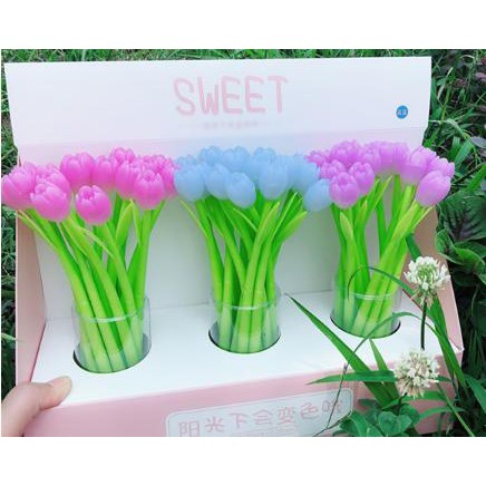 Bút hoa tulip đổi màu D176 dễ thương viết gel