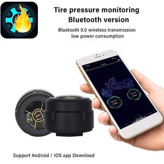 Bộ 2 cảm biến áp suất lốp xe máy tpms bluetooth 5.0 cho android/ios 8.0 bar