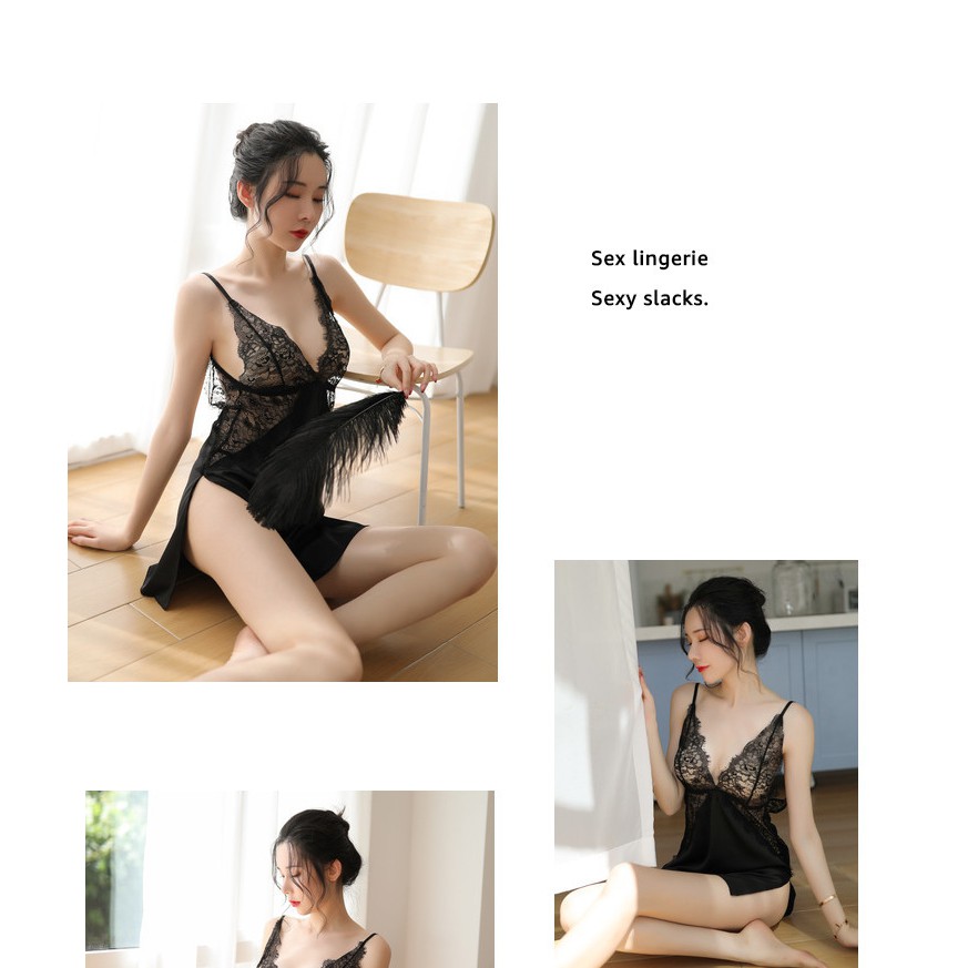 Váy ngủ xẻ eo phối ren ngực sexy quyến rũ MS5157 | WebRaoVat - webraovat.net.vn