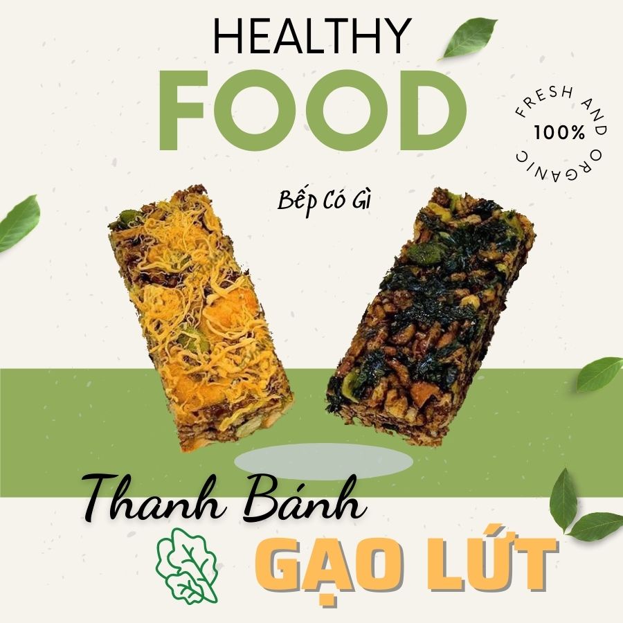 Bánh Gạo Lứt Ăn Kiêng Thanh Cơm Ngũ Cốc Chà Bông Rong Biển Không Đường - Bếp Có Gì