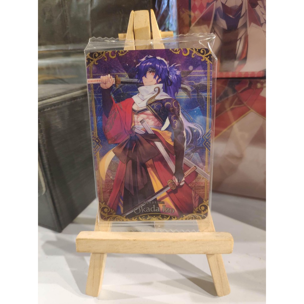 Thẻ bài sưu tầm bánh xốp Fate Grand Order FGO Okada Izo R - Rare - Tặng bọc bài nhựa bảo quản