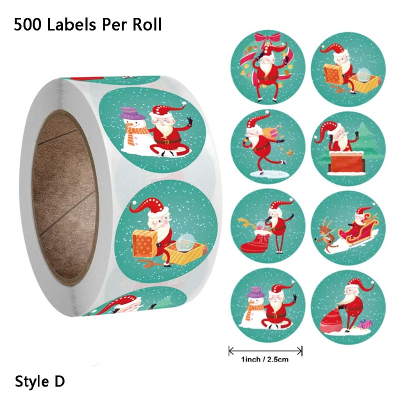 Set 500 hình dán cảm ơn phong cách giáng sinh trang trí gói hàng thủ công