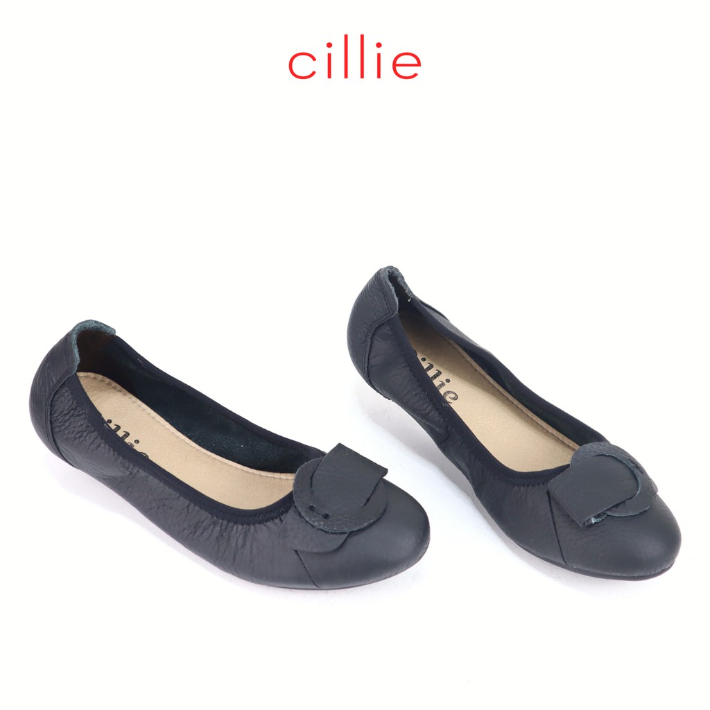 Giày búp bê nữ đế bệt mũi tròn da bò cao cấp êm chân mang đi làm đi chơi thoải mái cả ngày Cillie