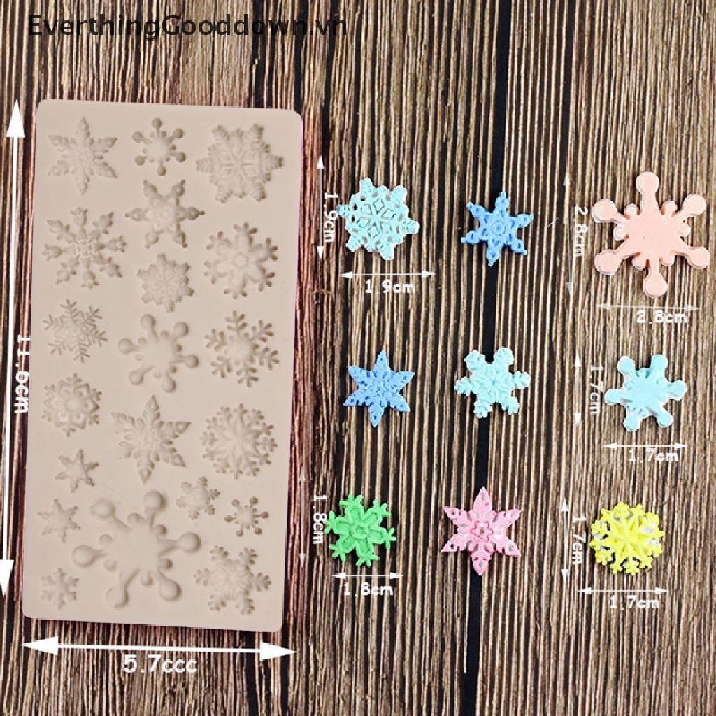 Khuôn Silicone Làm Bánh Không Dính Hình Bông Tuyết Giáng Sinh