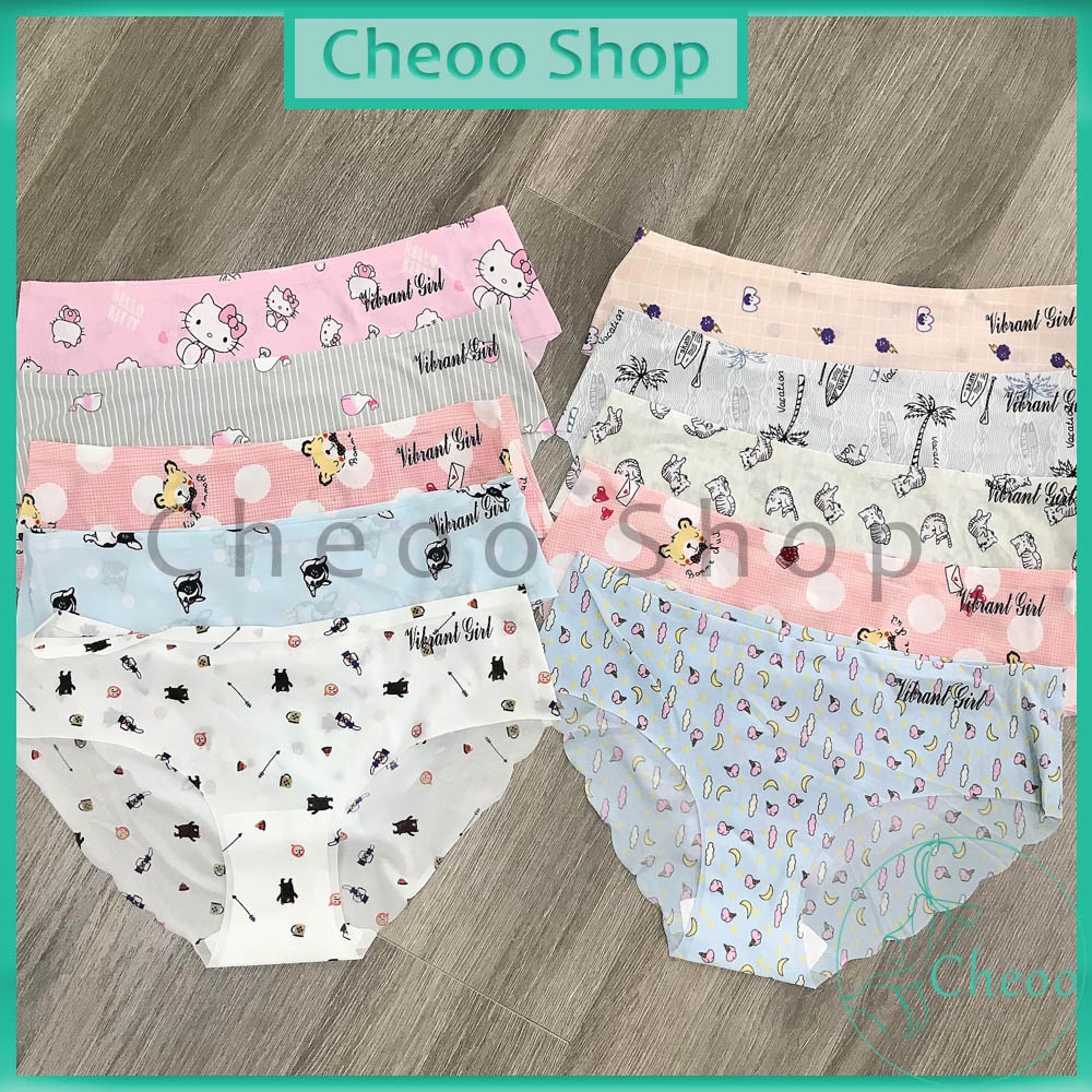 Quần Lót Nữ Su Không Đường May-Quần Chip Nữ Siêu Mát Lạnh Dễ Thương S11 SET COMBO Cheoo Shop
