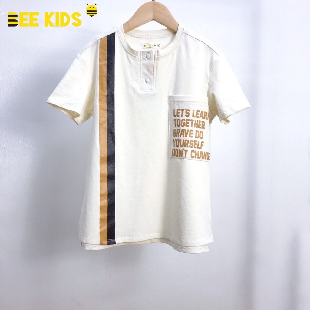 Áo Thun Bé Trai Bee Kids Cổ Bổ Trụ Thân Trước Có Túi Phù Hợp Cho Bé Đi Học Đi Chơi Dạo Phố (2 - 12 Tuổi) 8AT01648CT