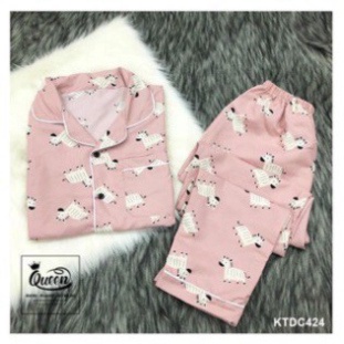 Bộ Pijama Thái Tay Dài Quần Dài Chất Vải Kate Thô Mềm