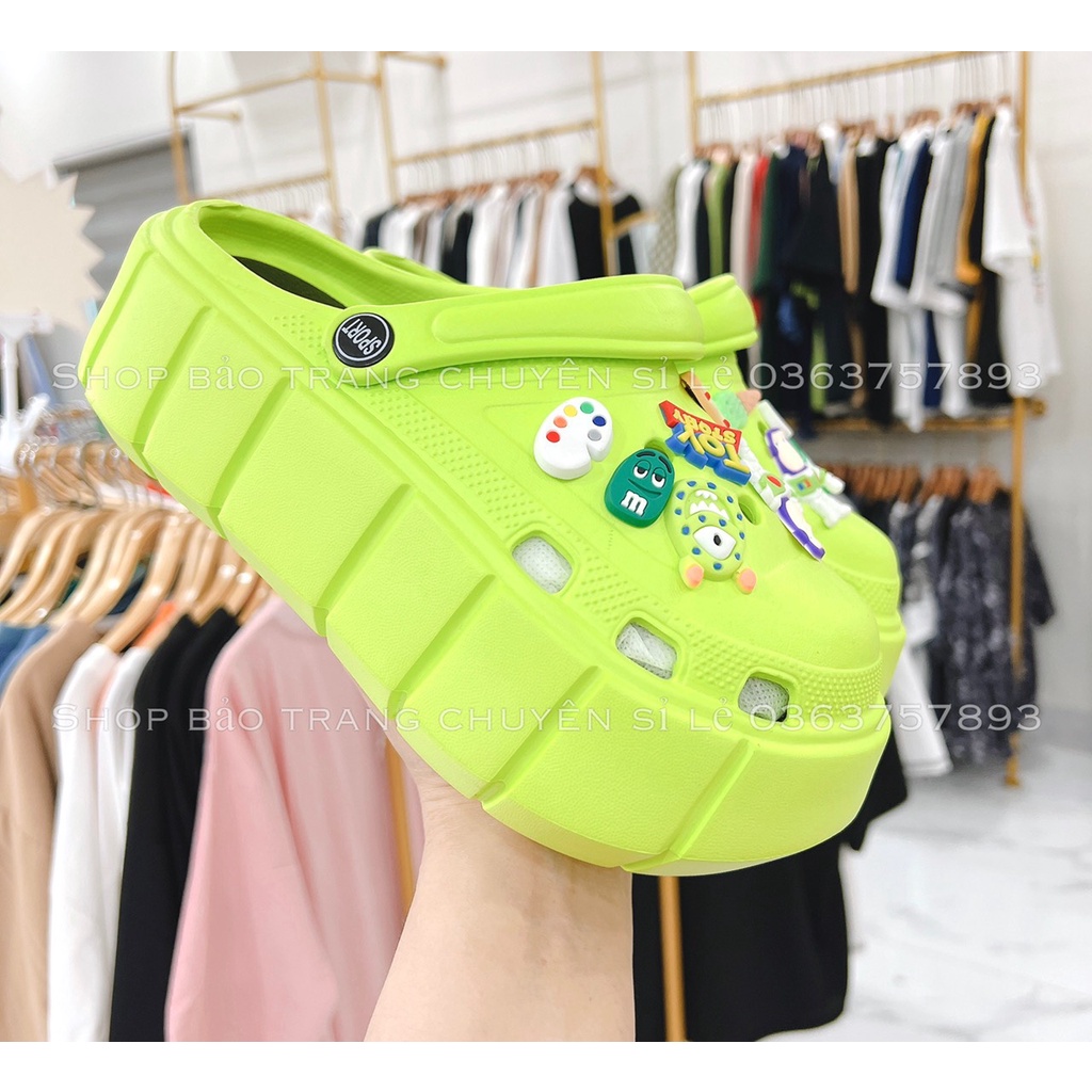 Dép Bánh Mì Cross Nữ Đế 5cm Siêu Nhẹ Kèm Sticker Dễ Thương - Dép Nữ Hot Trend 2022 TẶNG KÈM STICKER