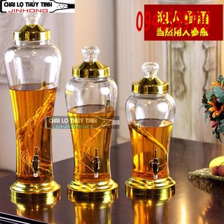 Bình Ngâm Rượu Sâm Thủy Tinh 3 Lít Hàn Quốc Có Van Và Không van