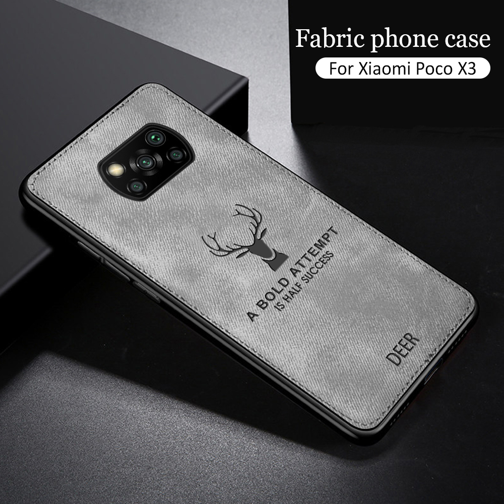 Xiaomi Poco X3 NFC Mobile Phone Case Imprinted Cloth Deer Back Soft Cover