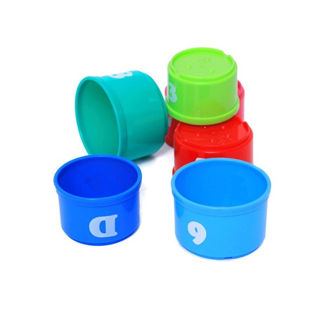 Cốc Nhựa Xếp Tầng Giáo Dục Cho Bé - Nhận Diện Màu Sắc, To Nhỏ, Chữ Và Số