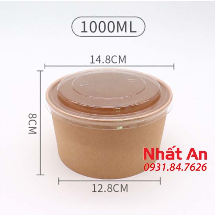 Tô giấy kraft nướng bánh bông lan/ Đựng bánh/ Đựng salad - Set 10 cái