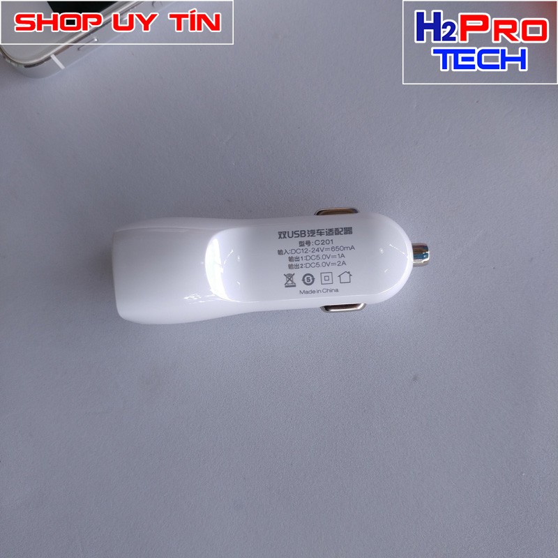 Cốc sạc xe hơi Arun C201 chính hãng 2 cổng USB