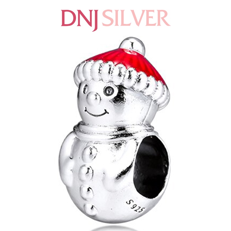 Charm bạc 925 cao cấp, hàng chuẩn bạc - Charm Snowman &amp; Santa Hat thích hợp để mix vòng tay charm - DN219
