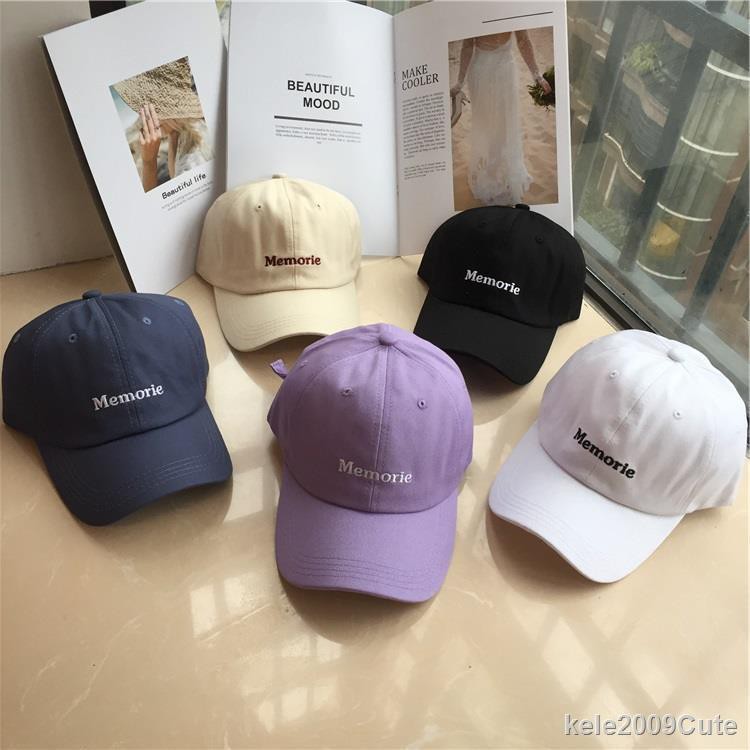 □✗Four Seasons Letters Solid Color Baseball Cap Female Personality American Retro Soft Top Japanese Sun Visor for Men and Women tide