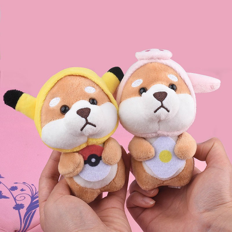 Móc Khóa Hình Chó Shiba Akita Nhồi Bông Dễ Thương