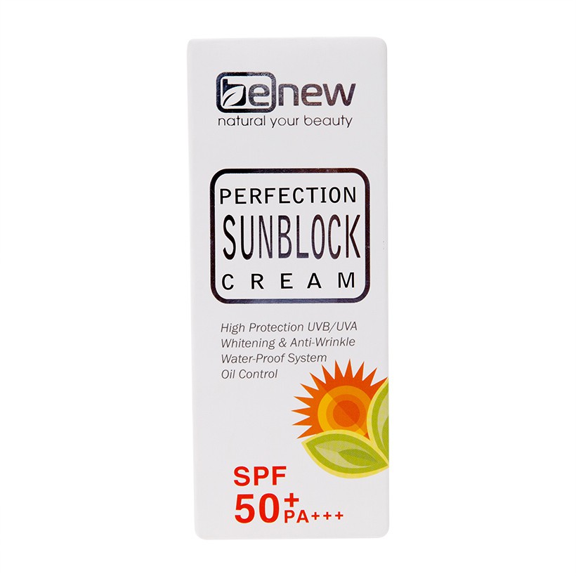 Kem Chống Nắng Kiềm Dầu Lên Tông Không Nhờn Dính BENEW PERFECTION SUN BLOCK CREAM SPF 50 PA +++ Hàn Quốc 50ml