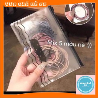 DÂY BUỘC TÓC ❤️FREE SHIP❤️ CHUN BUỘC TÓC SET 100 CHIẾC (TÚI ZIP)