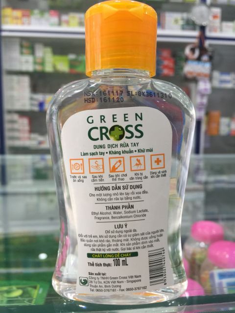 Green cross dung dịch rửa tay 100ml | BigBuy360 - bigbuy360.vn