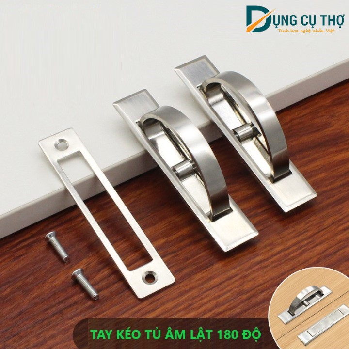 Tay Kéo Tủ Âm Lật Xoay 180º Cao Cấp - Tay Kéo Tủ Âm Dùng Làm Tay Kéo, Tay Nắm Cho Cửa, Tủ, Ngăn Kéo