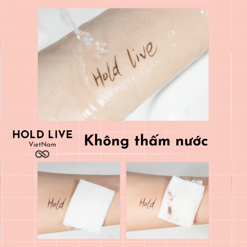 Bút kẻ mắt dạng lỏng chống thấm ước Hold Live slim smooth HL447 nhanh khô lâu trôi nét mảnh lên màu đều