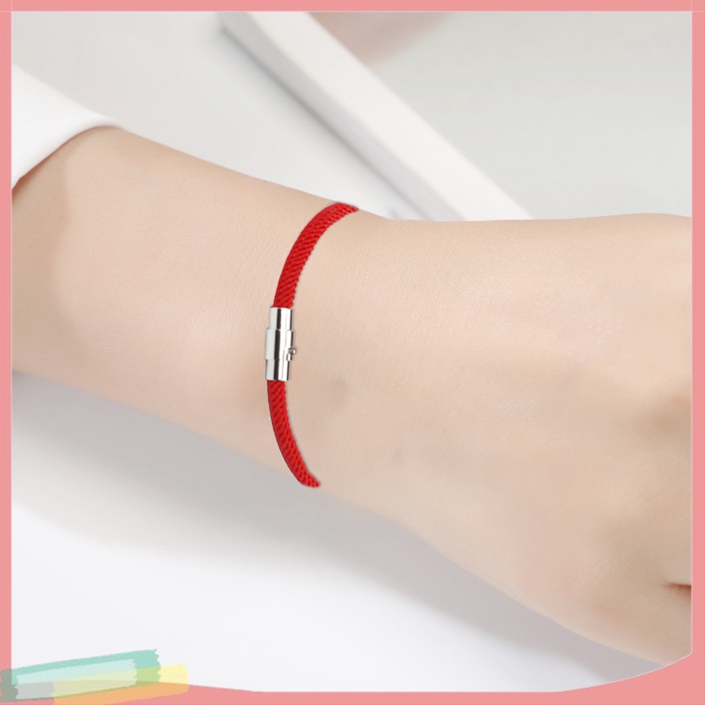 Vòng Tay Dây Bện Nylon Màu Trơn Khóa Nam Châm Thời Trang Cho Cặp Đôi