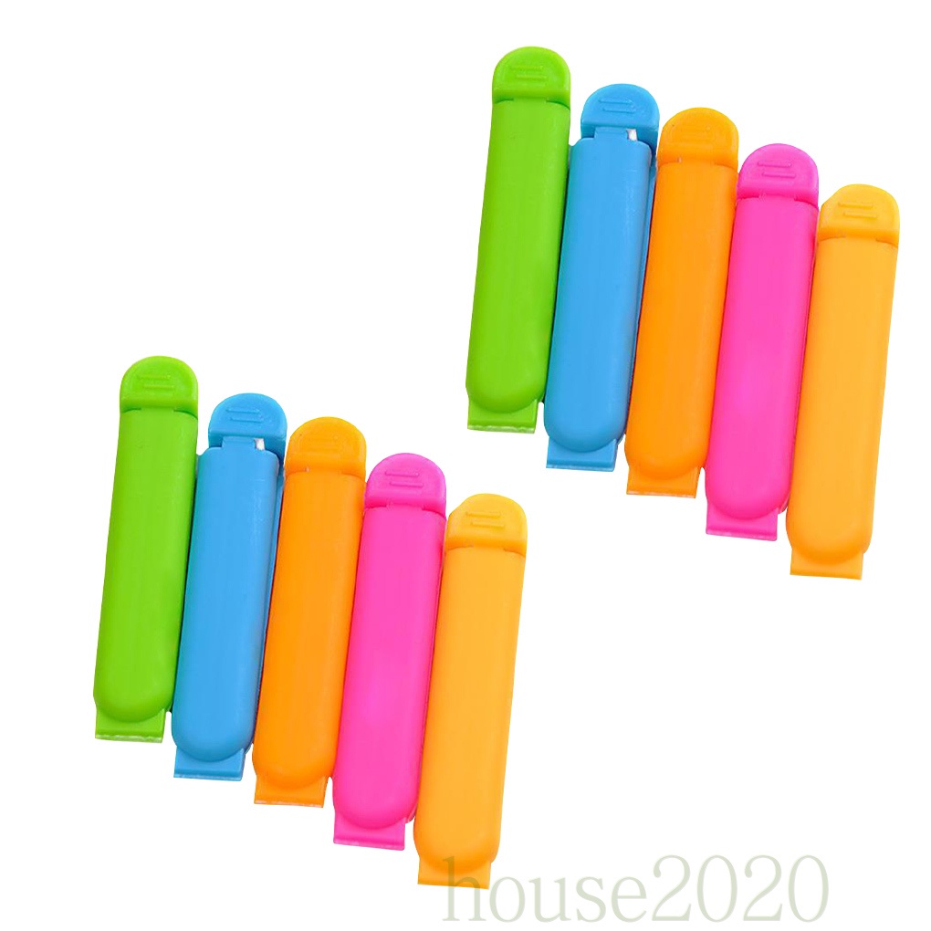 Set 10 kẹp miệng túi bằng nhựa màu sắc ngẫu nhiên tiện dụng cho nhà bếp 2020
