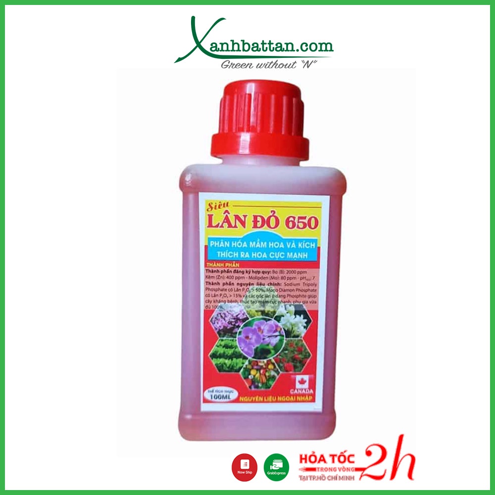 Siêu Lân Đỏ 650 Phân Hóa Mầm Hoa - Kích Ra Hoa Cực Mạnh Chai 100 ml