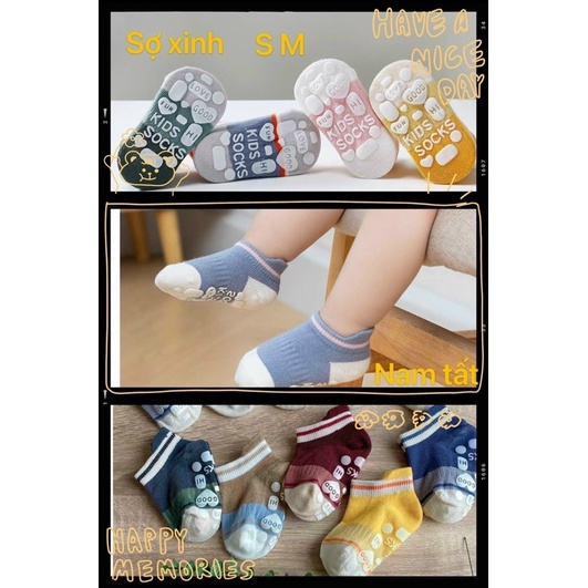 Sét 5 đôi tất có chống trượt cho bé trai gái 0-1 Tuổi