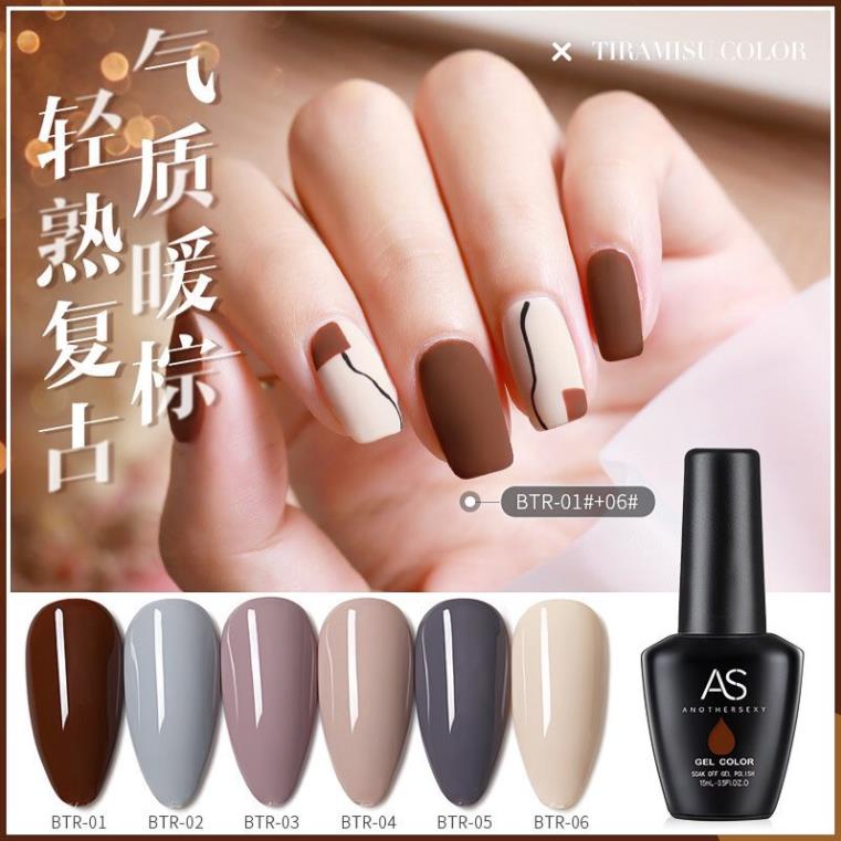 Sơn Gel AS vỏ đen Mã BTR ( Cam Kết Chính Hãng - làm khô sơn gel bằng máy hơ uvled )