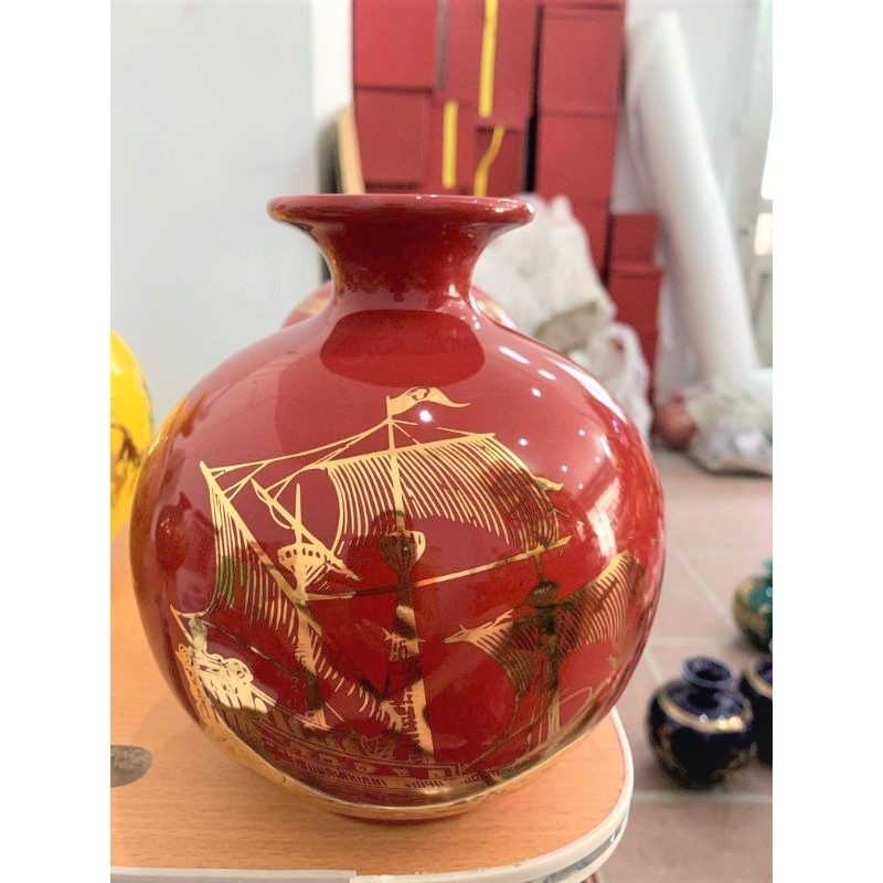 Bình hút lộc bình hút tài lộc hấp vàng Thuận buồm xuôi gió gốm sứ bát tràng làm quà tăng khai trươn