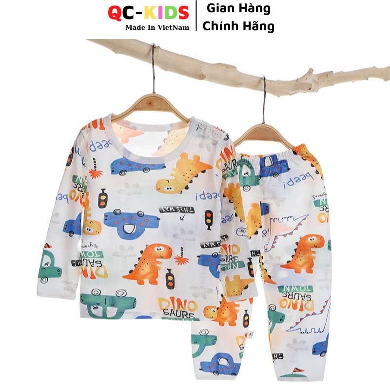 Bộ quần áo dài tay trẻ em in nhiều hình chibi đáng yêu chất liệu cotton giấy và thông hơi cho bé trai và gái 3-15kg