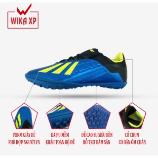 Giầy bóng đá cao cấp Wika XP đế TF chính hãng chuyên sân nhân tạo màu xanh dương ( giầy đá banh đế thấp )