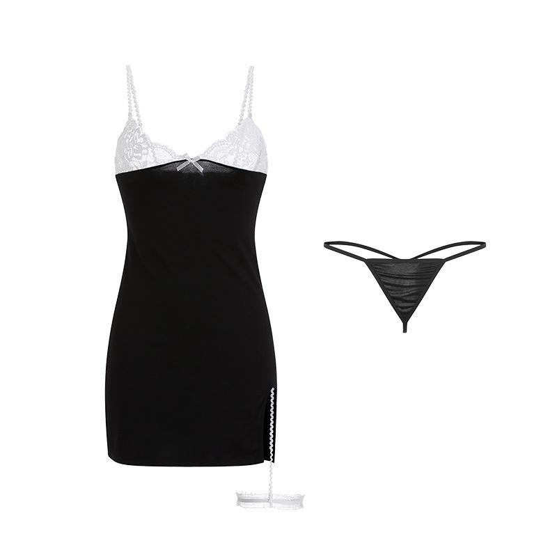 Đầm ngủ nữ/Váy 2 dây thun lạnh ôm body kèm chocker đùi hàng cao cấp Quảng Châu CV56 CICI BONITA HCM