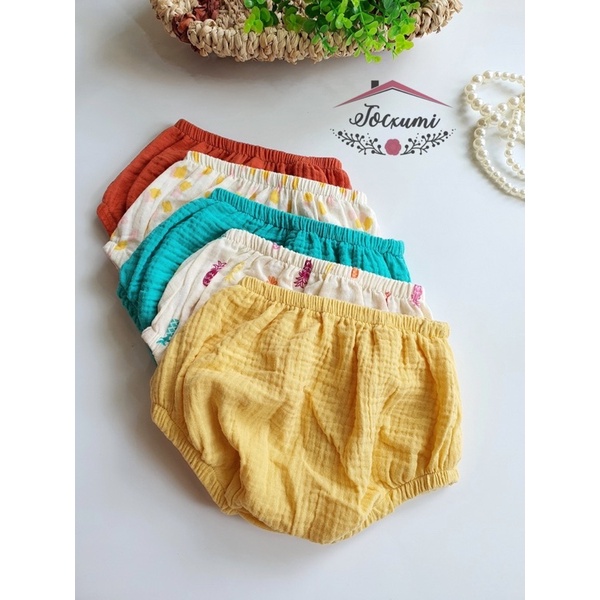 Quần chip xô Muslin mềm mát cao cấp cho bé - Tocxumi