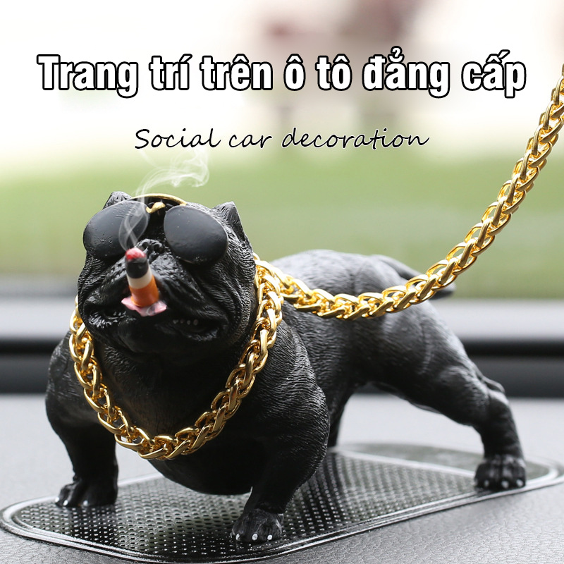 Chó để taplo ô tô bulldog trang trí bàn làm việc, cực ngầu