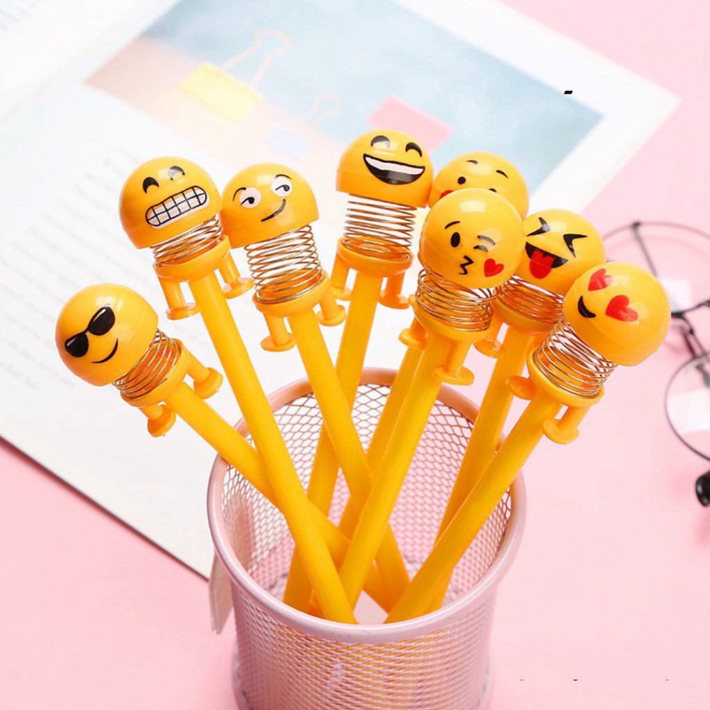 Viết Bi Hình Thú Nhún Emoji Lò Xo Lắc Đầu P1254