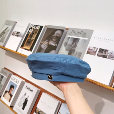 Mũ Nồi Ulzzang Unisex Trơn Họa Tiết Chữ M Phong Cách Retro Vải Bông Polyester Vintage, Hàn Quốc - Iclassy_shoes