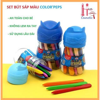 Bút sáp tô màu color'peps không lem tay cho bé hộp 12-24 cây