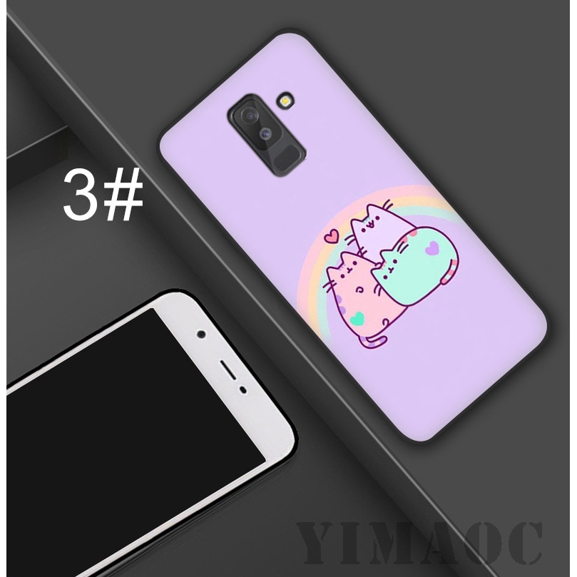 Ốp điện thoại họa tiết mèo Pusheen dùng cho Samsung Galaxy S9 S8 Plus S7 S6 Note 8 9