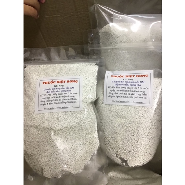 Bột tẩy rong rêu trên xi măng, nền gạch, chất diệt rong sân, tường nhà gói 500g