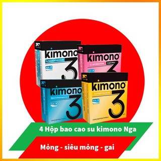 Bộ 4 hộp Bao cao su - Kimono Siêu Mỏng - xuất xứ nga