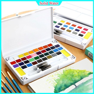 Màu Nước Solid Water Dạng Nén Cao Cấp 12/18/24/36 Màu Tặng 2 Bút Nước, 2 Mút, 1 Palette