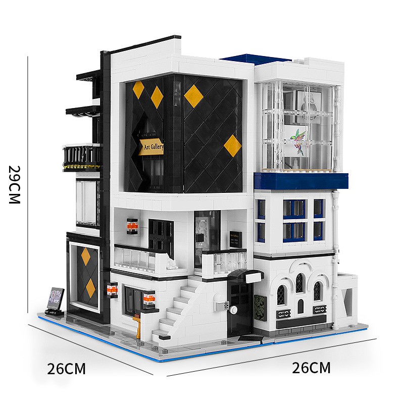 Đồ chơi Lắp ráp Mô hình Mould King 16043 Street View Creative The MOC-67005 Art Gallery Showcase With Led Parts