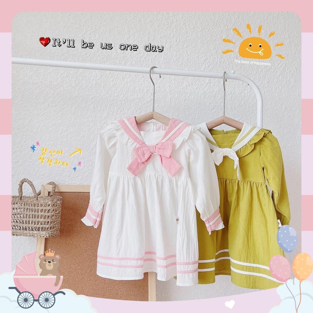 [Rẻ vô địch] 10-21kg Váy thu dài tay mozi siêu xinh trắng, hồng vàng mã VDT202283