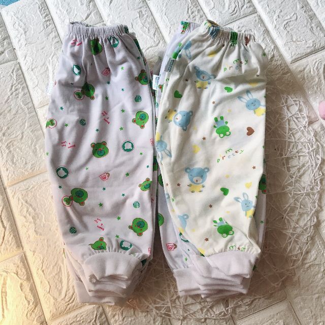 SET 10 quần dài cotton đáp đũng cho bé