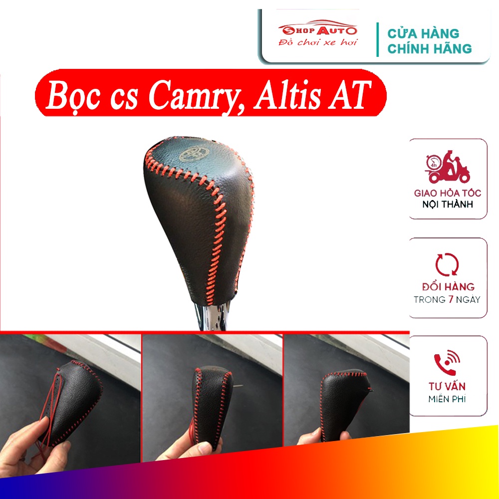 Bọc cần số toyota vios 2012 2018 số tự động camry 2018 2012 AT altis 2021 2012 ATda bò loại tốt tay phanh